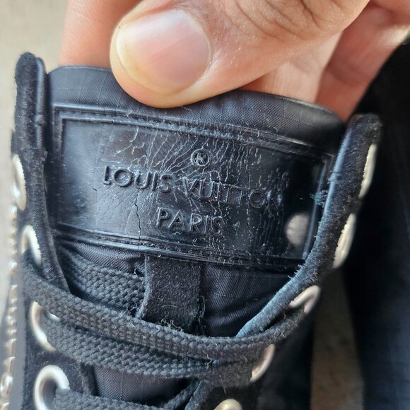 Louis Vuitton Men Sneaker Lace Up Shoes Black Suede/Fabric Upper Made in Italy 8 - Picture 8 of 12
